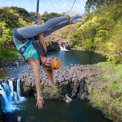 9-Line Waterfall Zipline Experience on the Big Island