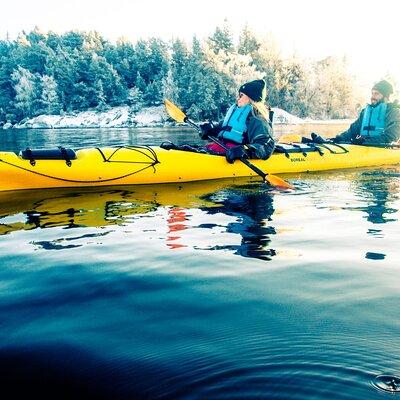 Winter kayaking and fika tour - islands of Stockholm Archipelago