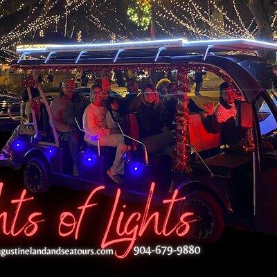 St. Augustine Night of Lights by Electric Cart