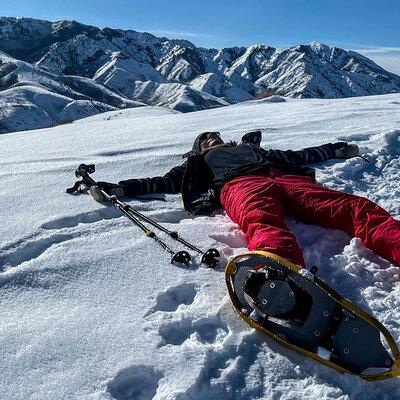 Backcountry snowshoeing in pristine Utah mountains