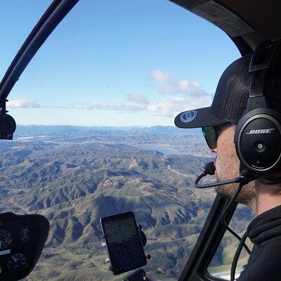 Private Mountain Helicopter Flight above Santa Barbara