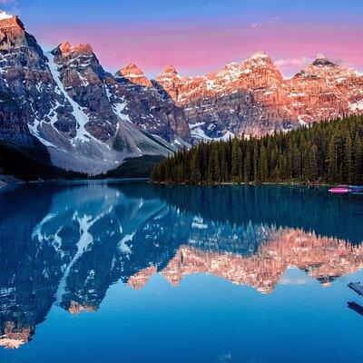 Sunrise at Moraine Lake & Lake Louise from Calgary/Canmore/Banff